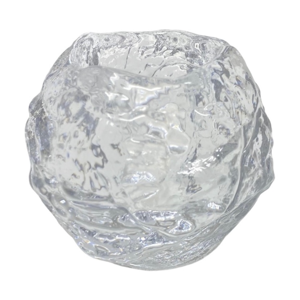 Kosta Boda snowball ice chunk Christmas tea light candle holder EUC